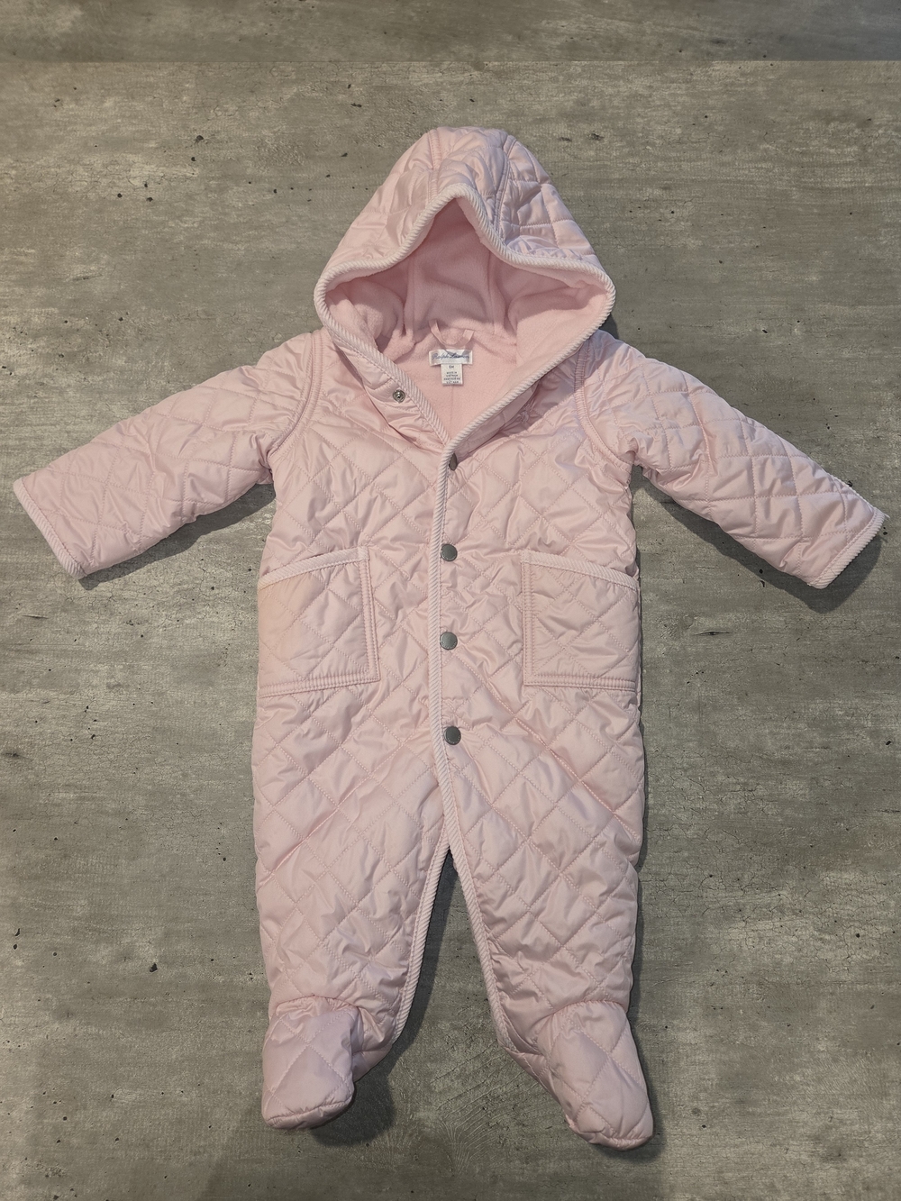 Ralph Lauren Quilted Pink Hooded Baby One-Piece Snowsuit